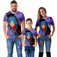 FNNKO Porodica koja odgovara majicama DRAGON Ball Print Relaxed-Fit Ležerne prilike kratkih rukava Poliester