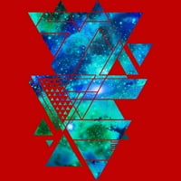 Geometrijski trouglovi vanjski prostor Galaxy Muški crveni grafički tee - Dizajn ljudi 3xl