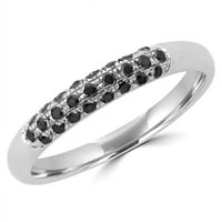 Veličanstvo Diamonds MDR190062- 0. CTW okrugli dijamantni dijamant Troredni polučvrsni vjenčani prsten
