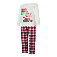 Božićne pidžame za obitelj podudaranje PJ-ovih setova sa ELK print TEE i pletenim hlačama Festival u
