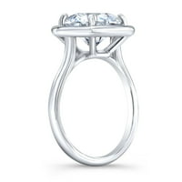 Zaručni prsten u 18K bijelom zlatu sa 4,40ct prirodnim okruglim sjajnim bijelim safirnim centrom