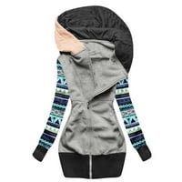 Duksevi za žene Zimske casual blok blok jakne sa zatvaračem Zipper dugim rukavima kaput jakna Omotava gornja odjeća