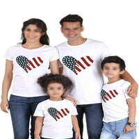 Grianlook tata mamin djeteta labava fit američka zastava tiskani roditelj-dijete vrhovi za djecu posada