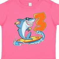 Inktastični treći rođendan morskog psa s vrućim psom i sladoledom Poklon dječaka majica ili majica mališana