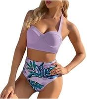 Scyoekwg ljetni trendi bikini setovi za žene Monokini kupaći kupaći kostim za kupanje cvjetno tiskovina