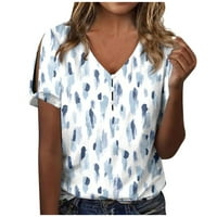 Košulje za žene Trendy Ležerne prilike Regularni fit s kratkim rukavima V V izrez T košulje Summer Cvjetni