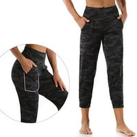 Ženske rastezanje joge tajice Fitness Trčanje teretane Sportski džepovi Aktivne hlače Yoga hlače Kamuflaža