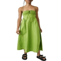 Eyicmarn ženska ljetna casual midi haljina pune boje bez rukava bez rukava haljina špagete haljina