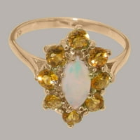 Britanska napravljena od 10k ROSE GOLD Prirodni Opal i citrinski ženski prsten - Veličine Opcije - Veličina