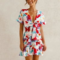 Ženska ljetna boemska casual cvjetna print maxi haljina za plažu Sunderss Vestidos