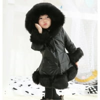 Zgušnjani kaput za decu devojke zima toplo dugme dolje sa kapuljačom dugim rukavima Veličina 12m-11T