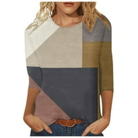 Ženska majica Prozračna ulična odjeća Geometrijska kontrastno bojanje tiskanih ženskih modne modne slobodno