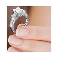 Jewelry Diamond Ring Popularni prsten Jednostavni nakit Popularni dodaci Prstenje za žene Legura Srebrna