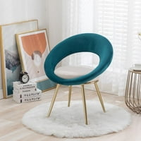 Moderna baršunasta akcentna stolica, udobna stolica za tapeciranu stolicu sa zlatnim metalnim nogama,