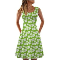 Dyegold sandresses za žensku ležerna plaža - partnerska haljina za žene kvadratni vrat bez rukava Ombre