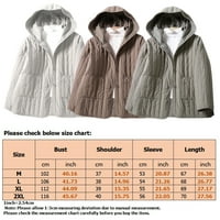 Glonme džepni kaput za ženske ležerne zimske kapute za zimske obloge kaputi zadebljana jakna bež xl