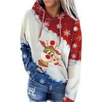 Sretan božićni dukser za žene božićni snjegović pulover jesenski dukserica sa kapuljačom za žensku majicu