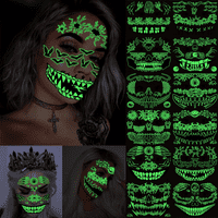 Sheet Glow u tamnim privremenim tetovažama, lažni ubodi tetovaže zastrašujuće zastrašujuće lice Crucky