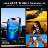 Magnetska jasna futrola za iPhone Pro MA Case [kompatibilan sa magsafe] [br. Snažni N magneti] Elektroplata