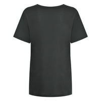 Overlizirana košulja za ženska bluza s kratkim rukavima Okrugli grafički grafički tee Trendy Labavi