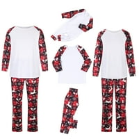 Uklapanje božićne pidžame za obitelj plus veličine dugih rukava O-izrez Xmas koji odgovara PJS dnevno
