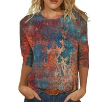 Ženske vrhove zazor ispod $ velike veličine okruglih bluza za bluzu grafički otisci casual rukave majice