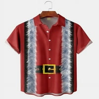 Božićni džep majica kratkih rukava casual havajska kolekcija crveni tisak Vrh