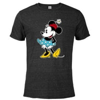 Disney Minnie Mouse cvjetni šešir - pomiješana majica kratkih rukava za odrasle -Customizirano-crnim