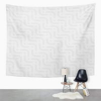 Siva Tech Herringbone Neutral u ravnom krupnom bijeloj boji Blank Wall Art Viseći tapiserija Početna