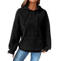 Hoodies za ženske jesene odjeće za žene ženske casual blok boja čvrste dukseve dugih rukava pulover