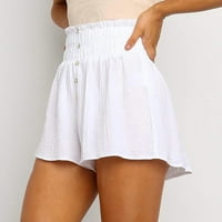 Vedolay ženske ležerne kratke hlače sa gumbom, bijeli XL