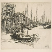 Thames Skladišta Poster Print James McNeill Whistler