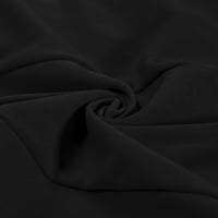 Ženski vrhovi pulover dugih rukava s dugim rukavima Čvrsti V-izrez crni 2xl