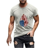 Patriotske majice za muškarce kratki rukav casual zastava ispisuju pulover fitness okrugli bluza za