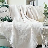 Pamučna posteljina kaufa kauč na kauču pletena pokrivačica sa tasselnim tapiserijama