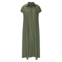 Ženske haljine Ljetne haljine za žene klizačke košulje haljina vojska zelena m