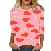 Mlqidk valentinovanska košulja za žene rukav slatka ljubavna srca grafički tees casual modne vrhove