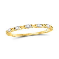 Zlatna zvjezdica 10kt žuti zlatni ženski okrugli dijamant xoxo love slagasti bend prsten CTTW