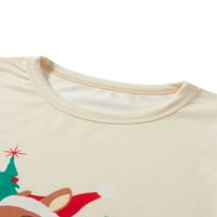 Pudcoco božićne pidžame za obitelj, jeleni dugih rukava tiskane vrhove + hlače set za odrasle, dijete,