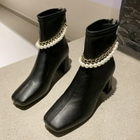 DMQupv čizme Žene srednje teleće ženske cipele visoke prozračne patentne potpece čizme Ženske čizme kratke čizme za žene široke telefne cipele crna 38