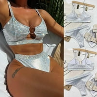Žene Seksi šuplji metalni prsten bikini set push-up padu kupaći kostim kupaćim odjećom