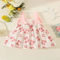 Lisenrain Toddler Baby Girls Ljetne haljine, prednja ruka bez rukava Cvjetni ispis labavi A-line haljine