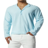 Muška ležerna posteljina majica dolje majica s dugim rukavima, Ležerne ljetne majice