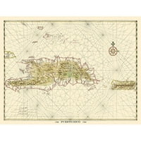 Nepoznata crna modernog uokvirenog muzeja Art Print pod nazivom - Karipsko Portoriko - 1769