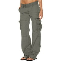 Yubatuo hlače za žene baggy teretni hlače Vintage traperice sa džepovima širine noge pantalone labave
