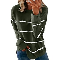 Žene vrhovi ležerne kontrastne boje dugih rukava Top pulover zveznicu za žene