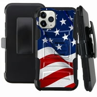 Hybrid Kickstand Holster Telefon Kompatibilan sa iPhone Pro ma - Novom mahanjem pola američke zastave