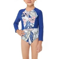 Hanas roditelj-dijete odjeće ljetni roditelj-dječji kupaći kostim jednodijelni zip kupaći kostim s dugim