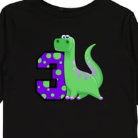Inktastični dinosaur 3. rođendanski poklon dječaka majica ili majica s dugim rukavima s dugim rukavima