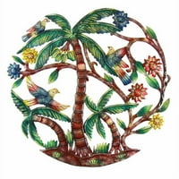 Šarene palme ručno oslikano metalna zidna umjetnost - Croi des Buketi